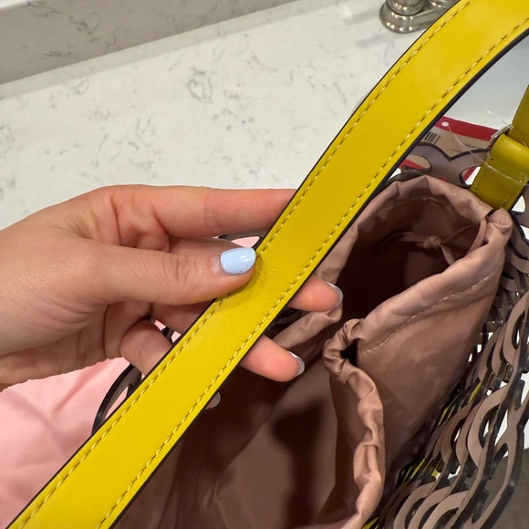 Kate Spade Woven Heart Bucket Bag - Yellow Large - Picture 9 of 11